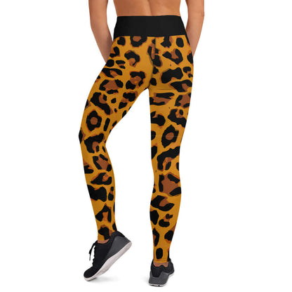 Yoga Leggings N°35, leopard print, super soft and stretchy, comfortable microfiber yarn, four-way stretch, raised waistband