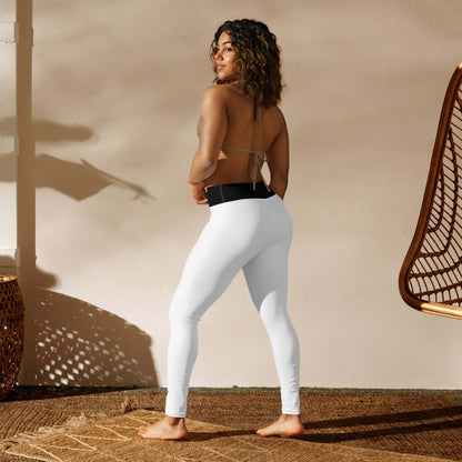 Model wearing Yoga-Leggings N°44 with a soft, stretchy design in white against a neutral background