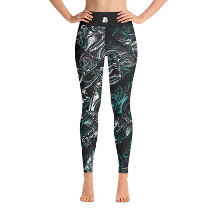 Yoga-Leggings N°8 featuring super soft, stretchy fabric with unique abstract pattern, high-waist design for comfortable fit.