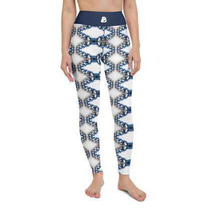 Yoga-Leggings N°17 with a unique blue pattern, featuring super soft, stretchable fabric for comfort and flexibility during yoga practice.