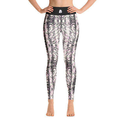 Yoga-Leggings N°42 with snake print design, super soft and stretchy, made from microfiber yarn with high waistband.