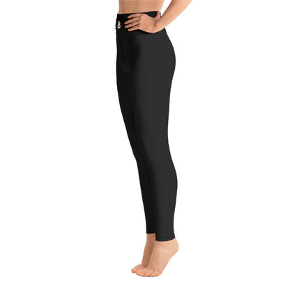 Yoga-Leggings N°13, black, side view; super soft, stretchy, comfortable; 82% polyester, 18% elastane; four-way stretch for yoga practice.