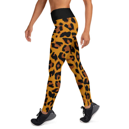 Yoga Leggings N°35 featuring leopard print, super soft and stretchy for comfort and performance during yoga sessions.