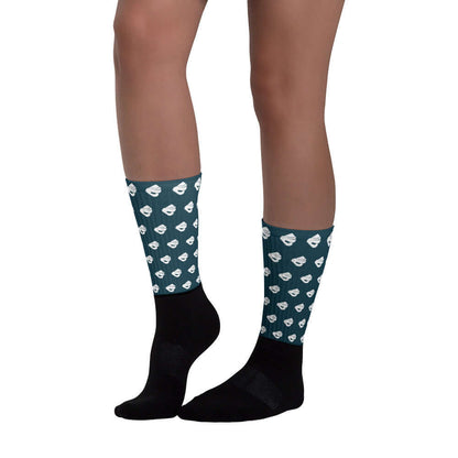 Socken N°4 mit gepolstertem Boden, schwarzem Fuß und farbigem Bein, rutschfest und komfortabel, ideal für Alltag und Sport