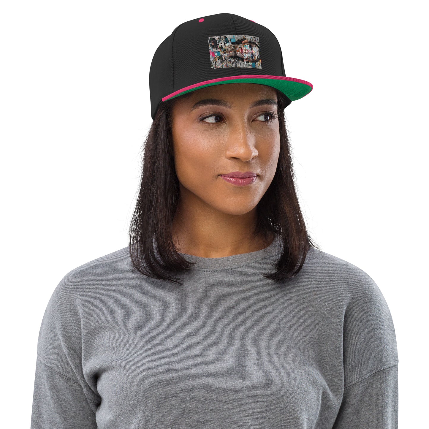 Snapback-Cap N°6 BONBOZZ Schwarz/ Neonpink