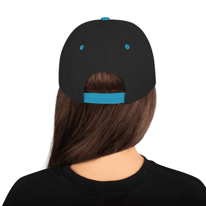 Back view of Snapback-Cap N°6 with adjustable snap closure, classic fit, flat brim, and structured high-profile design.