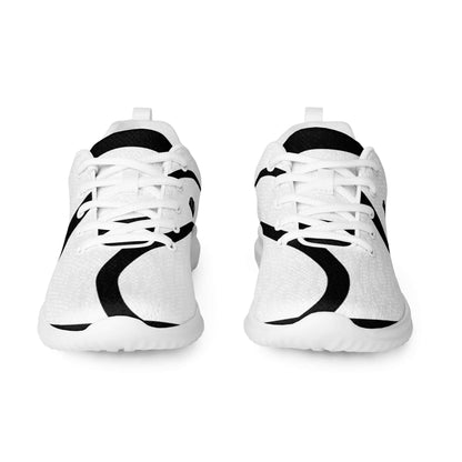 Herren-Turnschuhe N°0 - weiße Sportschuhe mit schwarzen Akzenten, gepolsterte Innenseite, Gummilaufsohle, Flyknit-Material