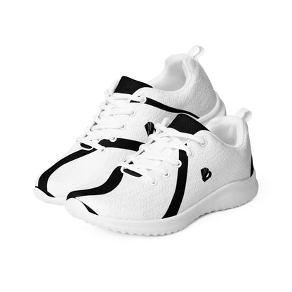 Herren-Turnschuhe N°0, weiße Sportschuhe mit schwarzem Muster und atmungsaktiver Flyknit-Oberfläche, ideal für Komfort und Stabilität.