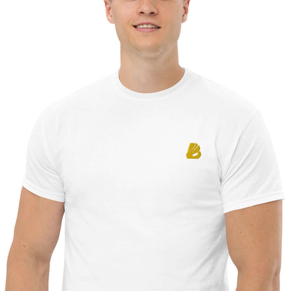 Klassisches Herren-T-Shirt N°0 aus 100 % Baumwolle, ideal für Lagenlooks, in Weiß mit dezenter Bruststickerei. Angesagter, strukturierter Stil.
