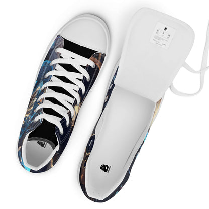 High-Top Leinenschuhe für Herren N°2 with white laces and artistic design