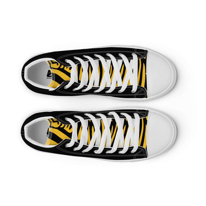 High-Top Leinenschuhe für Herren N°3 mit weißer Gummisohle und trendigem Design, ideal für stilvolle Outfits.
