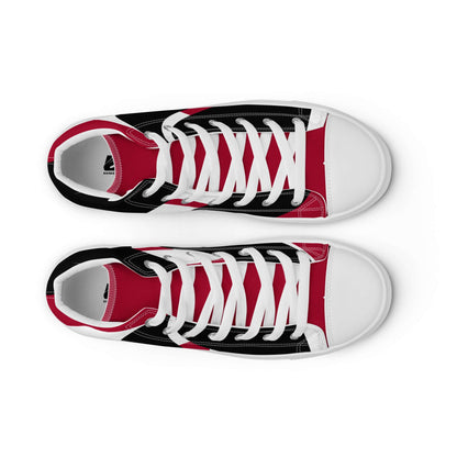 High-Top Leinenschuhe für Herren N°4 in Rot und Schwarz, handgefertigte Herrenschuhe, EVA-Gummisohle, modisches Design, weiße Schnürsenkel