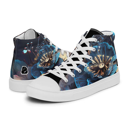 High-Top Leinenschuhe für Herren N°2 with floral design, handgefertigt aus Leinen, trendiges Obermaterial, atmungsaktives Futter.