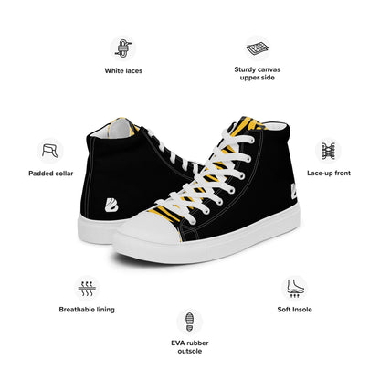 High-Top Leinenschuhe für Herren N°3 with EVA rubber sole and breathable lining, featuring lace-up front and padded collar.