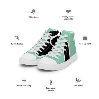 High-Top Leinenschuhe für Herren N°1 with breathable lining, EVA rubber outsole, and soft insole features.