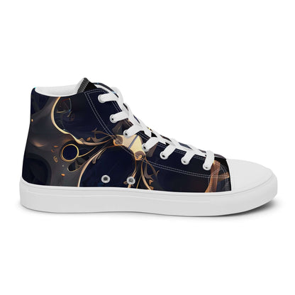 Stylish High-Top Leinenschuhe für Herren N°2 with trendy design, featuring white laces and unique patterned side on EVA sole.