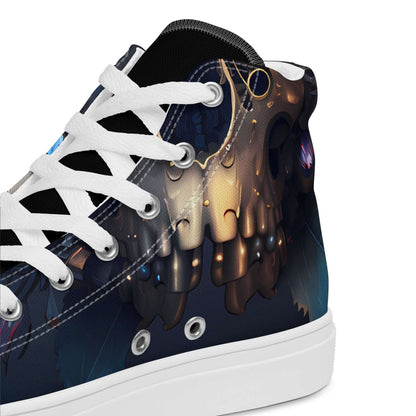 Stylish High-Top Leinenschuhe für Herren N°2 with artistic design, featuring white laces and padded collar for comfort.