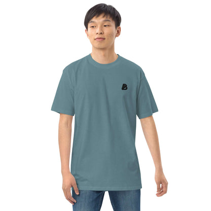 Schweres Premium T-Shirt für Herren N°0, bequem geschnittenes blaues T-Shirt aus ringgesponnener Baumwolle, ideal für stilvolle Outfits