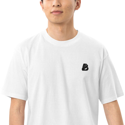 Schweres Premium T-Shirt für Herren N°0 in Weiß, aus 100% ringgesponnener Baumwolle, bietet komfortable und stilvolle Passform.