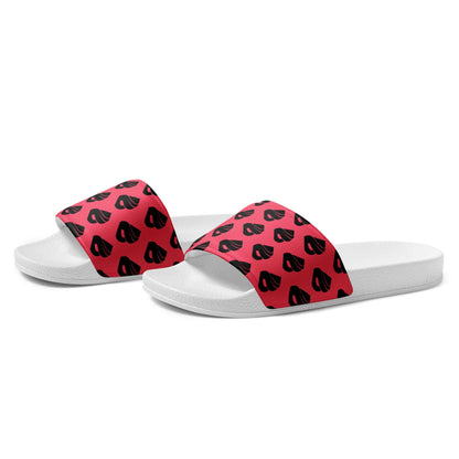 Red and black Herren-Schlappen N°2 with a padded strap and contoured footbed for summer comfort.