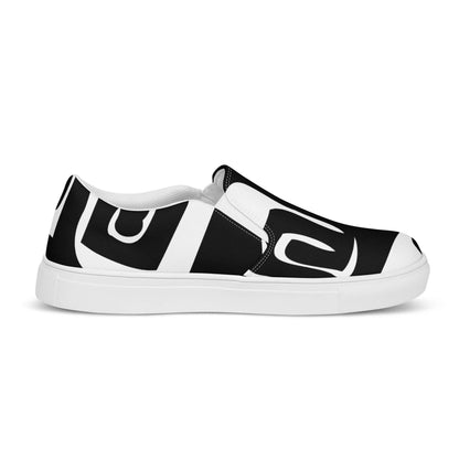 Herren-Canvas-Slipper N°0 in black and white, featuring polyester linen upper and removable insoles, perfect for completing any outfit.