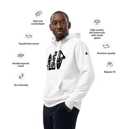 Hochwertiger Öko Kapuzenpullover N°1 aus Bio-Baumwolle und recyceltem Polyester, weiche Passform, doppellagige Kapuze, stilvolle Streetwear.