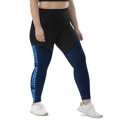 Sport-Leggings N°2 in black and blue, high-performance wear for active lifestyles, made with polyamide and elastane blend.
