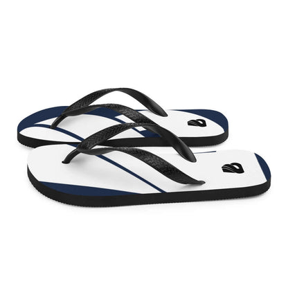 Stylish Flip-Flops N°1 with black straps and printed polyester cover for summer comfort on a rubber sole.
