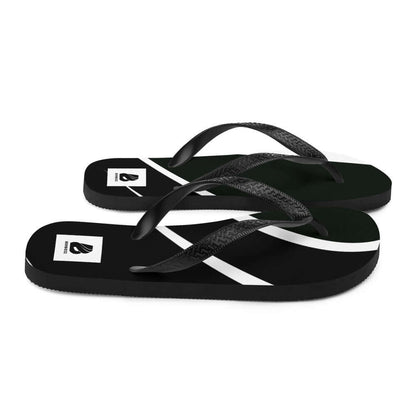 Black and white Flip-Flops N°0 with Y-shaped straps and polyester cover, ideal for summer comfort and style.