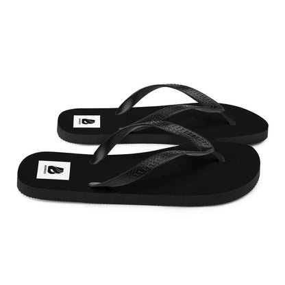 Black Flip-Flops N°8 with soft fabric cover and Y-shaped straps for summer adventures