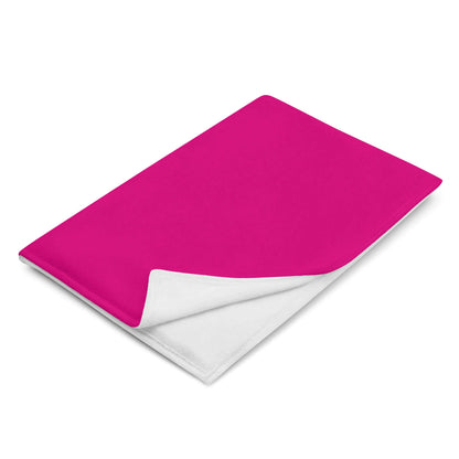 Tagesdecke N°2 in vibrant pink with white reverse, showcasing soft, silky polyester fabric ideal for cozying up on cool evenings.