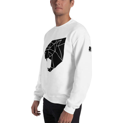 Unisex-Pullover N°0 with geometric lion print, featuring a durable and warm design for cold months, classic fit, and soft yarn feel.