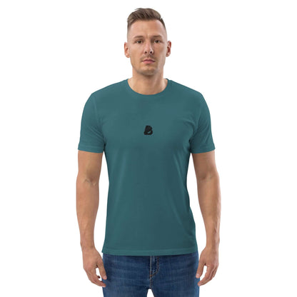 Unisex-Bio-Baumwoll-T-Shirt N°0 aus organischer Baumwolle, getragen von Model, ideal für umweltfreundlichen Stil.