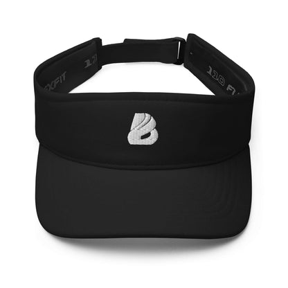 Visor N°0 - black visor with embroidered design, moisture-wicking fabric, adjustable strap, perfect for sun protection and sweat control.