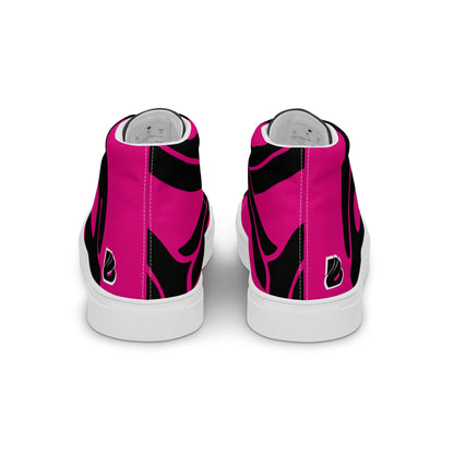 High-Top Leinenschuhe für Damen N°0 in pink und schwarz mit EVA-Gummisohle, atmungsaktivem Futter, und gepolstertem Kragen.